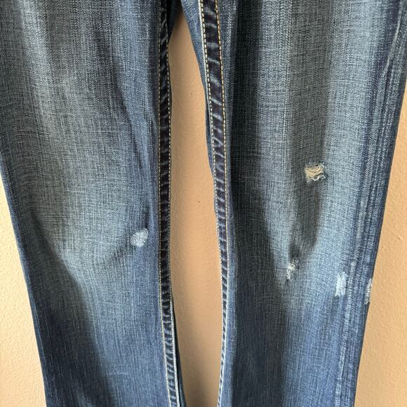 BKE Buckle Culture Boot Cut Denim Stretch Jeans Stitch Distressed Sz 28x35.5 - Picture 4 of 11